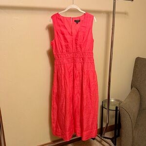 J Crew Vibrant Pink Sleeveless Midi Dress.  NWT